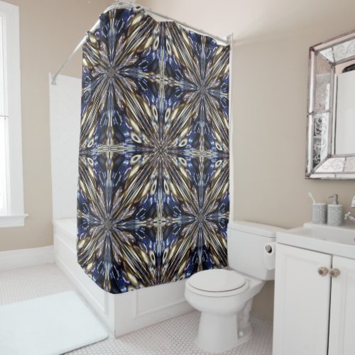 Wealth Of Seed Beading Abstract Pattern Shower Curtain