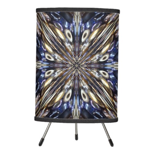 Wealth Of Seed Beading Abstract Pattern Tripod Lamp