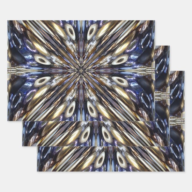 Wealth Of Seed Beading Abstract Pattern Wrapping Paper Sheets (Set)