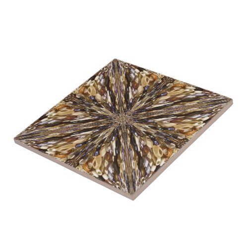 Wealth Of Seed Beads Abstract Pattern Ceramic Tile