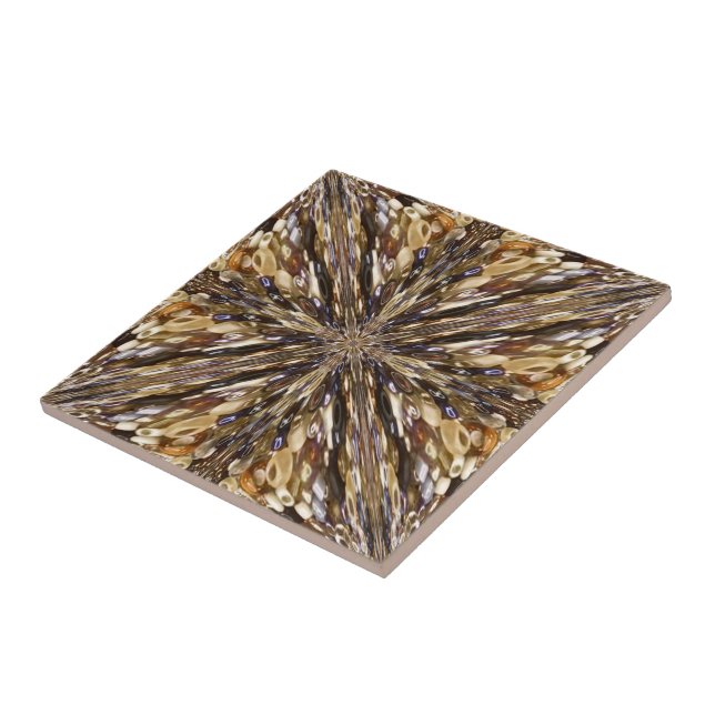 Wealth Of Seed Beads Abstract Pattern Ceramic Tile (Side)