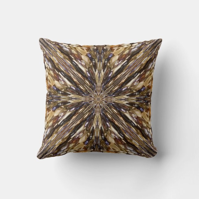 Wealth Of Seed Beads Abstract Pattern Throw Pillow (Back)