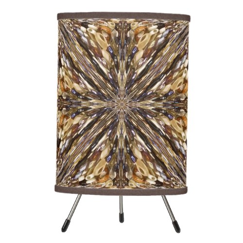 Wealth Of Seed Beads Abstract Pattern Tripod Lamp
