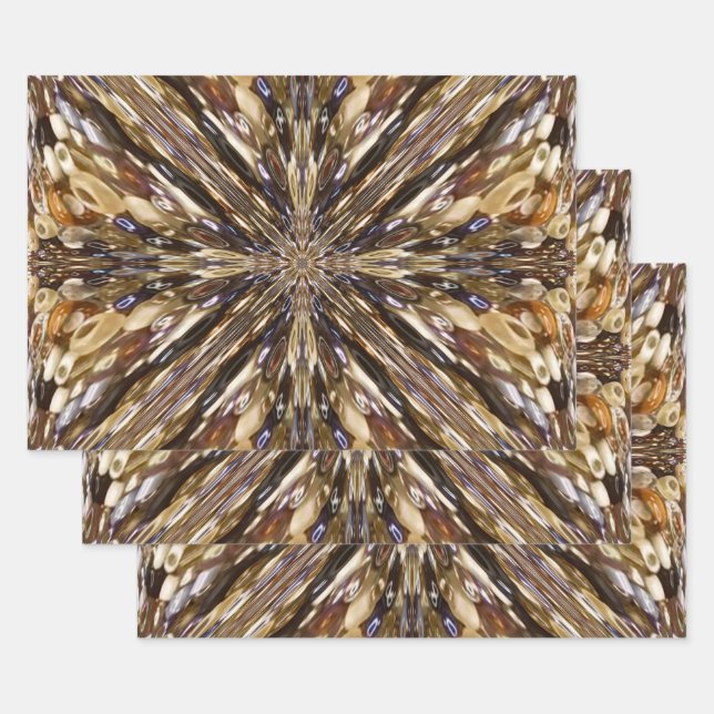 Wealth Of Seed Beads Abstract Pattern Wrapping Paper Sheets (Set)