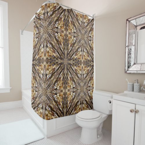 Wealth Of Seed Beads Abstract Patterned  Shower Curtain