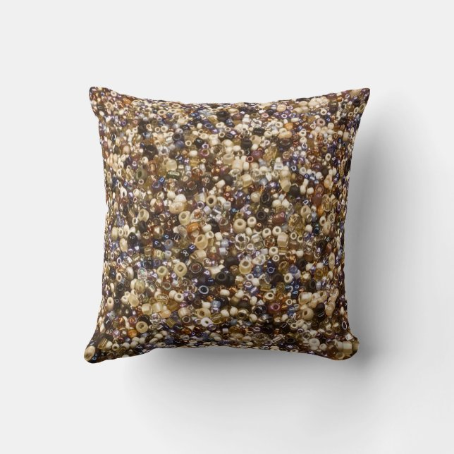Wealth Of Seed Beads Throw Pillow (Back)