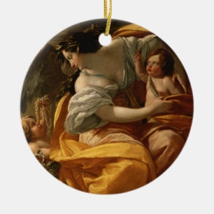 Wealth (oil on canvas) ceramic ornament