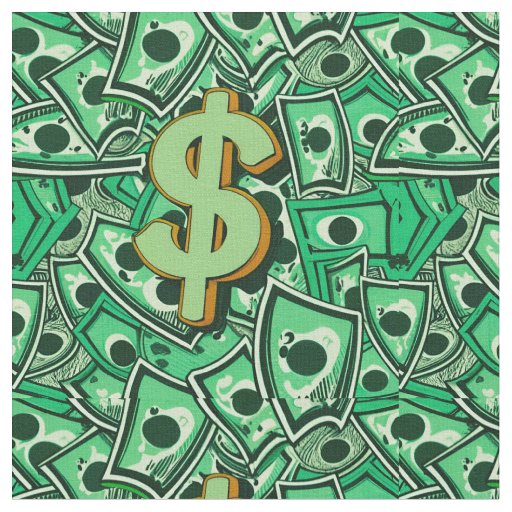 wealthy cash dollar sign fabric