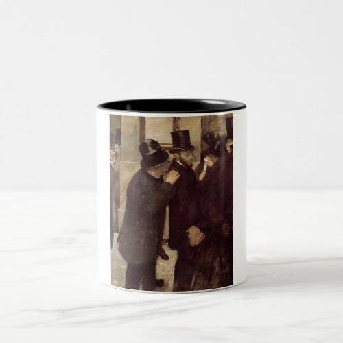 Wealthy Men at the Stock Exchange by Edgar Degas Two_Tone Coffee Mug