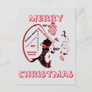 Wealthy Santa's Bag: Hohoho of Mental, Spiritual,  Holiday Postcard