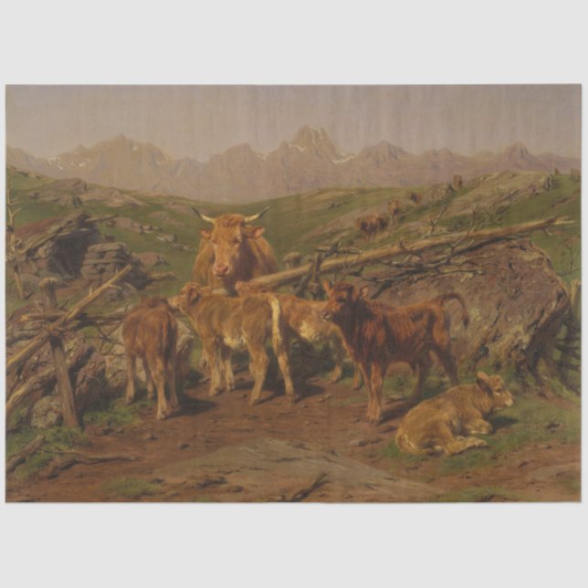 Weaning the Calves (by Rosa Bonheur) Tissue Paper (Front)