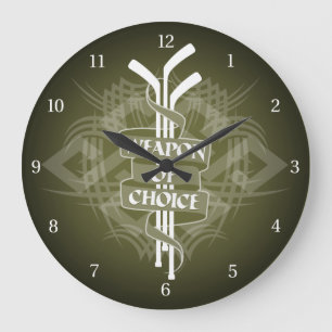 Weapon Of Choice (Hockey) Large Clock