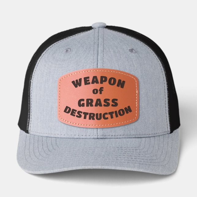 Weapon of Grass Destruction Funny Golf Leather Patch Hat (Front)