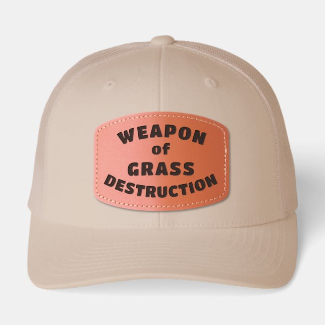 Weapon of Grass Destruction Funny Golf Leather Patch Hat (Front)