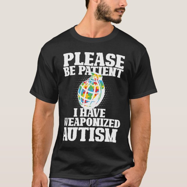 Weaponized Autism Awareness Autism Superhero T-Shirt (Front)