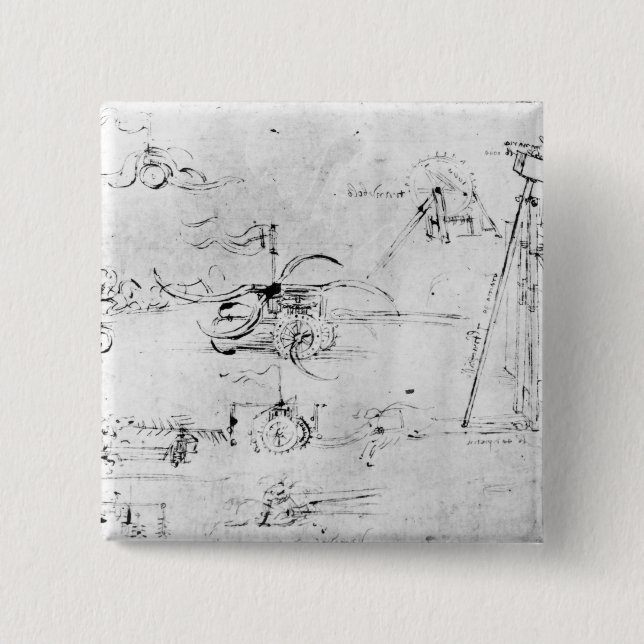 Weaponry designs, fol. 40v-a pinback button (Front)