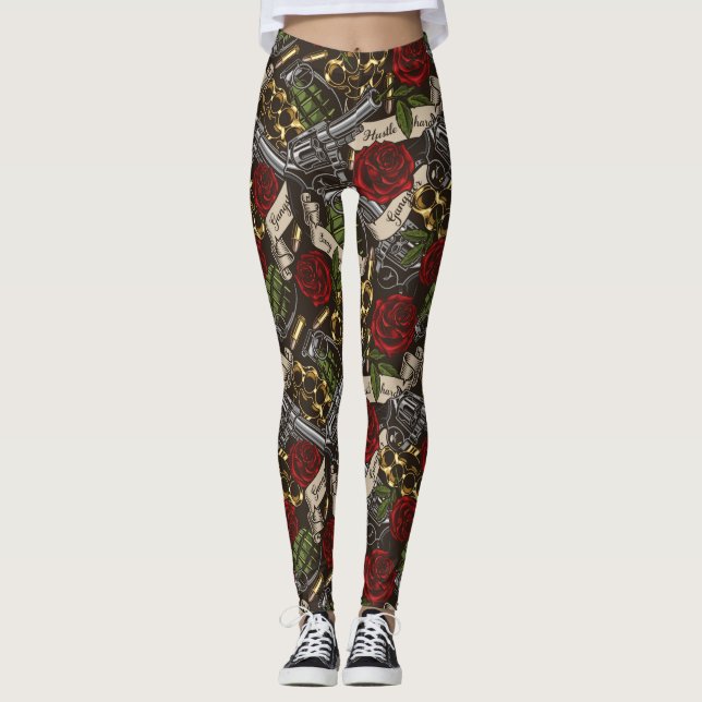 Weapons and Flowers Leggings (Front)