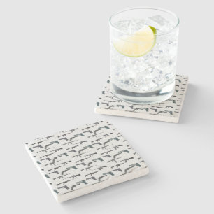 Weapons Collage Stone Coaster
