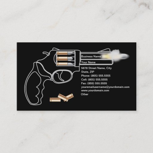 Customizable Weapons Dealer Business Card
