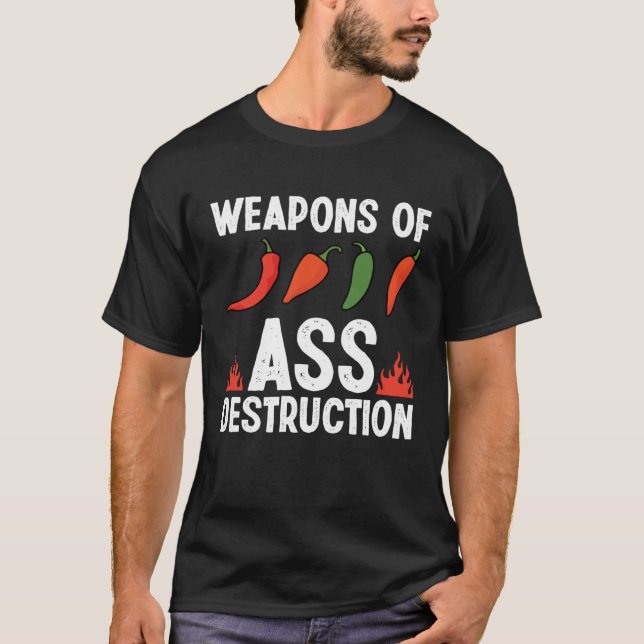 Weapons Of Destruction Chili Head Spicy Food T-Shirt (Front)