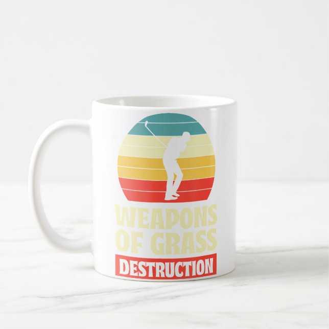 Weapons Of Grass Destruction - Funny Golf Pun Golf Coffee Mug (Left)