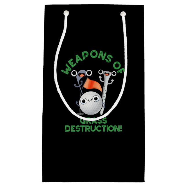 Weapons Of Grass Destruction Golf Pun Dark BG Small Gift Bag (Front)