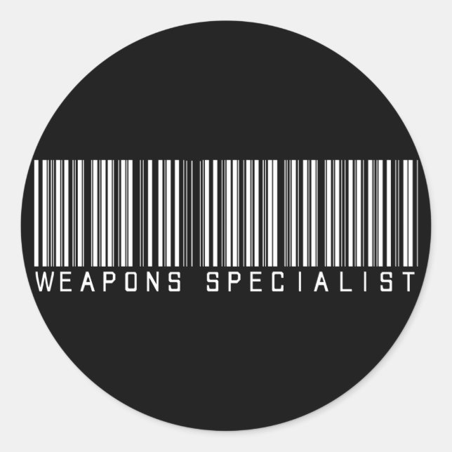 Weapons Specialist Bar Code Classic Round Sticker (Front)