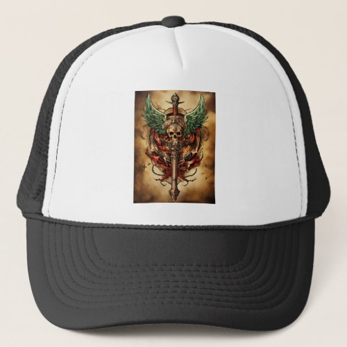 Weapons tattoo design Cap