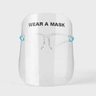 Wear a mask, black letters minimalist kids' face shield