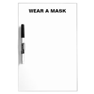 Wear a mask, black white minimalist dry erase board