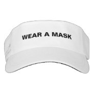 Wear A Mask, Black White Minimalist Visor at Zazzle