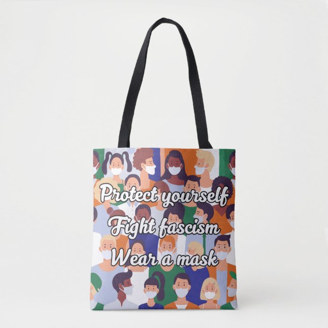 Wear a Mask Bright Style Tote Bag (Front)