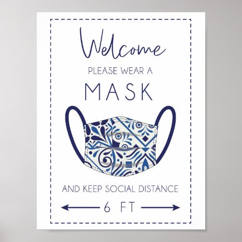 Wear a mask business sign social distancing