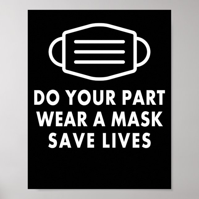 Wear a Mask Do Your Part Public Health PSA Poster (Front)