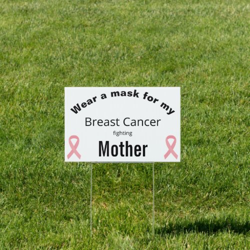 Wear a Mask for my Breast Cancer Fighting Mother Sign