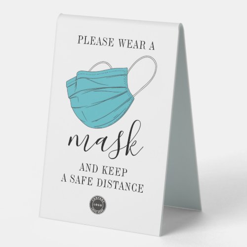 Wear A Mask Pandemic Safety Message Table Tent Sign