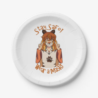 Wear a Mask! Paper Plates