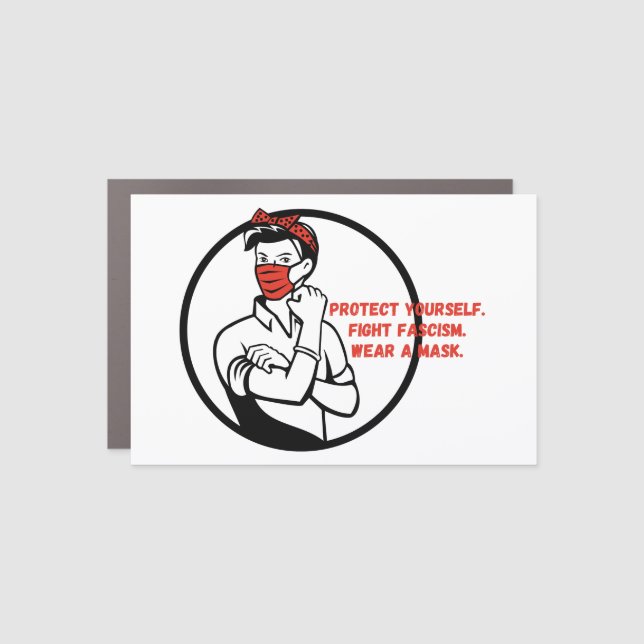 Wear a Mask Riveter Style Car Magnet (Front)
