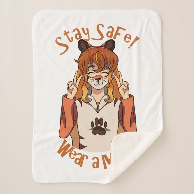 Wear a Mask! Sherpa Blanket (Front)
