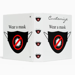 Wear a Mask Thunder_Cove 3 Ring Binder
