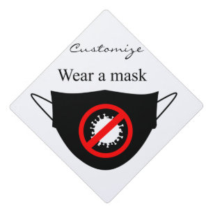 Wear a Mask Thunder_Cove Graduation Cap Topper