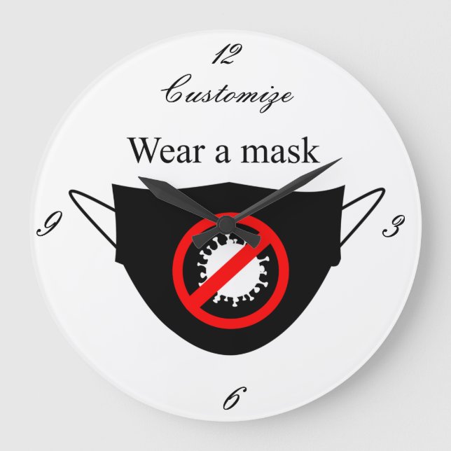 Wear a Mask Thunder_Cove Large Clock (Front)