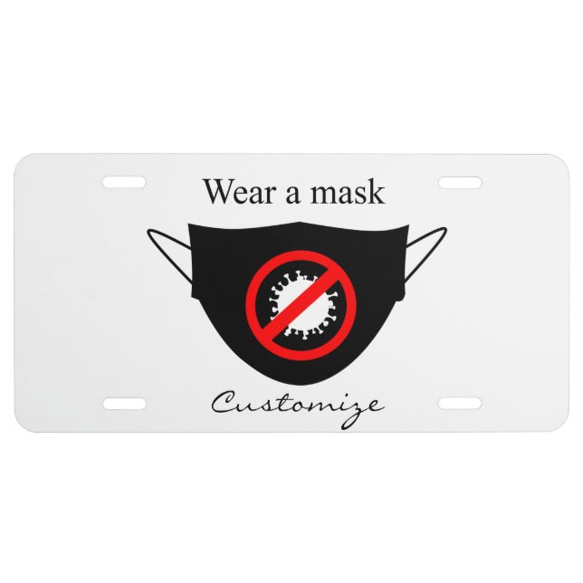 Wear a Mask Thunder_Cove License Plate (Front)