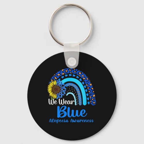 Wear Blue Alopecia Awareness Rainbow  Keychain