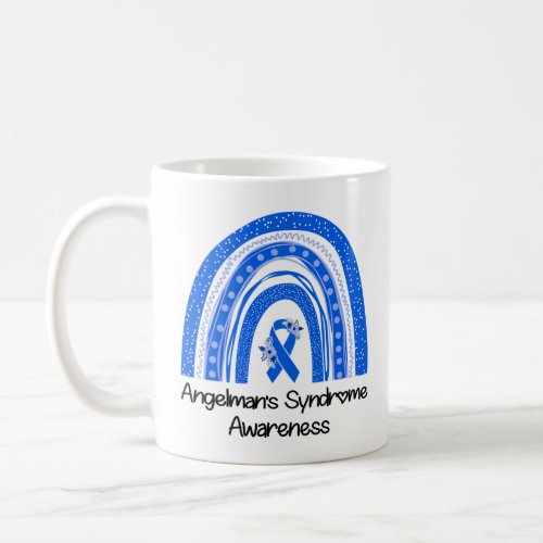 Wear Blue Angelmans Syndrome Floral Blue Ribbon R Coffee Mug