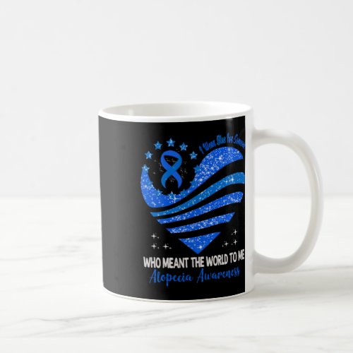 Wear Blue For Alopecia Awareness Heart Ribbon  Coffee Mug