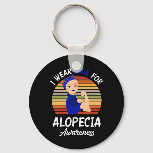 Wear Blue For Alopecia Awareness  Keychain