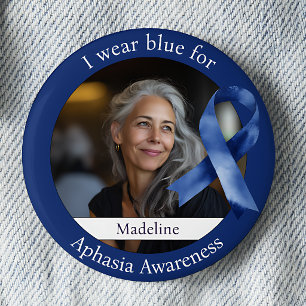 Wear Blue for Aphasia Awareness Photo Button