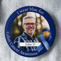 Wear Blue for Colorectal Cancer Awareness Photo Button