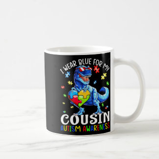Wear Blue For Cousin Au Awareness Dinosaur T Rex Coffee Mug